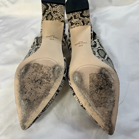 Cole Hann Snake Skin Cross Strap Pumps 8 1/2 - Picture 5 of 6